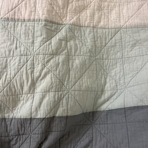 Coastal Color Block Quilt Queen Blue Grey Pastel Lightweight 100% Cotton Beach